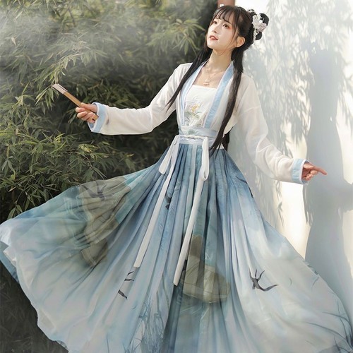Women Ancient Chinese Hanfu 3pcs Sets Cosplay Costume Dance Dress Party Outfit - Picture 5 of 32
