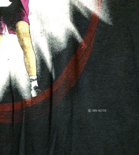 Vintage AC/DC 1988 Blow Up Your Video World Tour Devil Angus Young T-Shirt XL - Picture 2 of 8