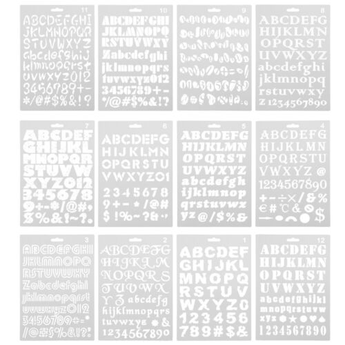  12 PCS White Plastic Alphabet Painting Template Painting Templates DIY - Picture 1 of 12