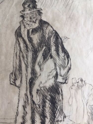 FRANK BRANGWYN BRITISH ETCHING "RABBI WITH GOOSE" 1931 - Bild 2 von 3