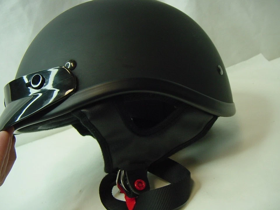 MEDIO CASCO DE MOTO THH T-69 PUNTO NEGRO MATE - TALLA HOMBRE MEDIANA Foto 3 de 4