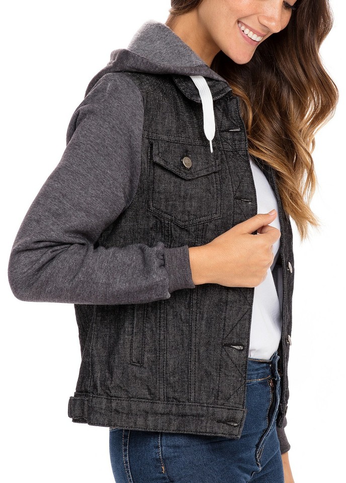 Drawstring Button Up Sleeveless Denim Jacket