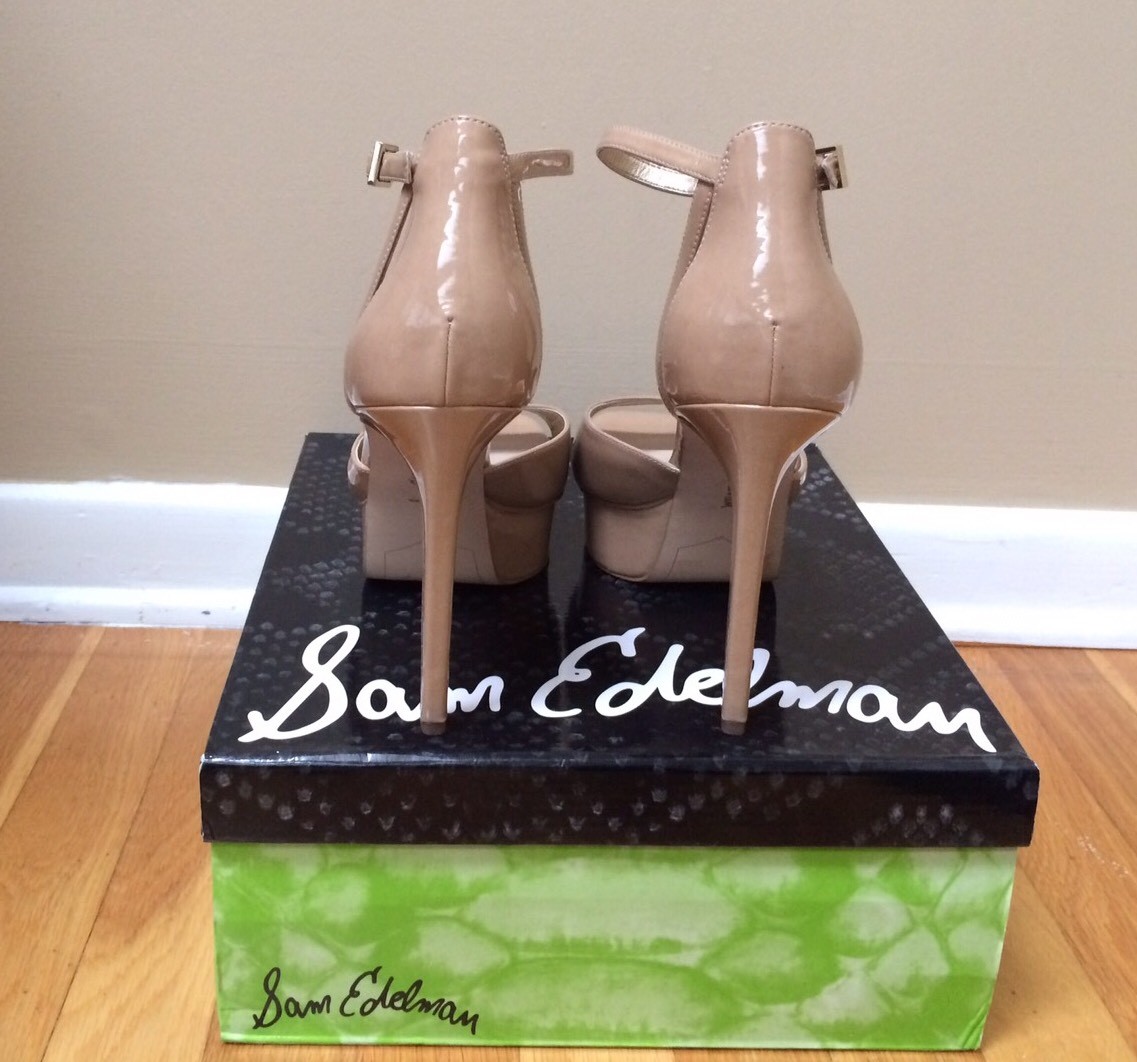 SAM EDELMAN 'Kayde' Ankle Platform Ankle 'Kayde' Strap Sandales - Almond Patent- Größe 10M NIB 9571fa SAM EDELMAN 'Kayde' Ankle Platform Ankle 'Kayde' Strap Sandales - Almond Patent- Größe 10M NIB 9571fa
