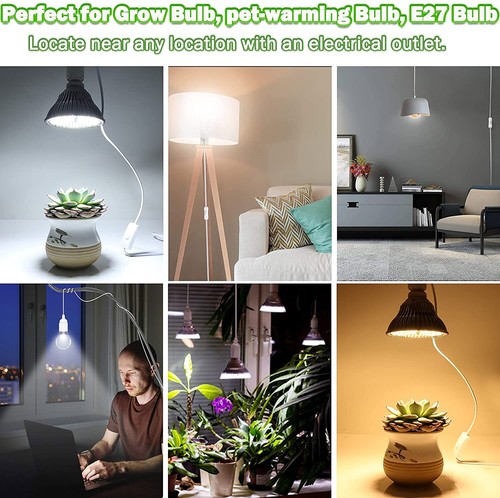 E14 E27 Cord Light Holder 1.8M Cable Pendant Lamp Socket Base Dimmer Switch - Picture 12 of 16