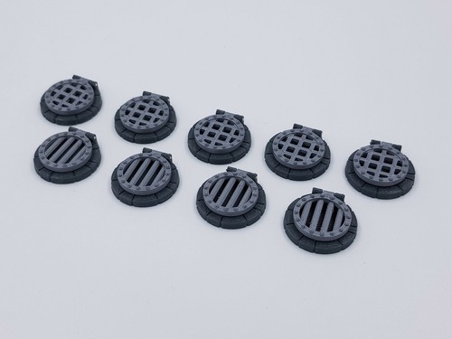 Zombicide classico/peste nera - Tombini fognari a cerniera 3D - Set di 9 - Foto 24 di 34