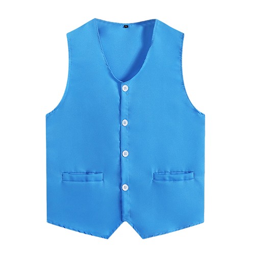 Unisex Kid Volunteer Activity Vest Button Up Waistcoat Uniform Sleeveless Jacket - Picture 75 of 119