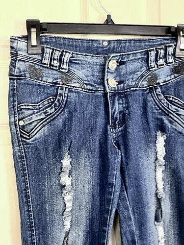 Silver diva Jean Capri Hearts Size 1 - Picture 2 of 11