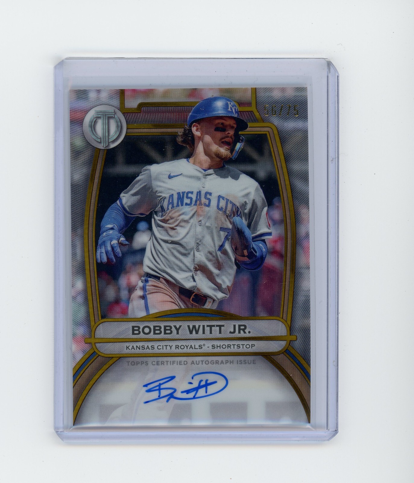 2025 Topps Tribute Bobby Witt Jr #TA-BW Gold Auto /75 Kansas City Royals