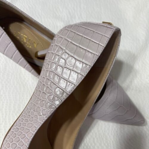 Lauren by Ralph Lauren Damen Adrienne Pumps rosa flieder Kroko-Prints Leder #6 - Bild 3 von 9