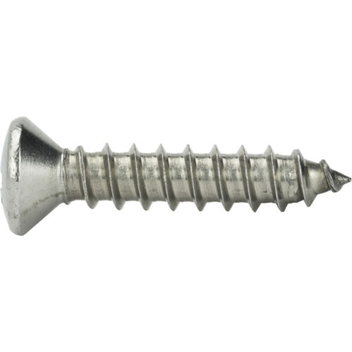 #8 x 1" Self Tapping Sheet Metal Screws Oval Head Stainless Steel Qty 25 - Picture 3 of 7