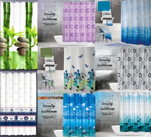 Détails Sur Neuf Textile Rideau De Douche Blanc Noir Rouge Gris Mauve Rose Bleu Vert