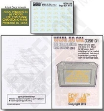 Echelon Decals-356131 x 1/35 WWII .50cal M2 Ammo Box Labels Style 1