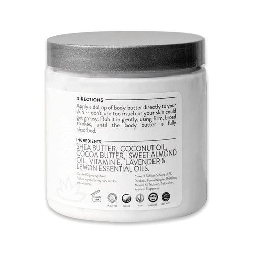 Rose Lavender Scent Organic Whipped Body Butter Vegan 24 Hr Hydration 8 oz - Picture 3 of 4