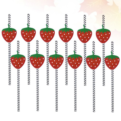 36 Pcs Party Tafelaufsatz Hochzeit Papier Strohhalme Obst Trinken Stroh - Bild 9 von 12