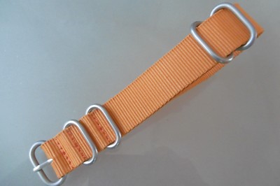 Uhrband Zulu Nylon Uhrenarmband orange 5 Rundringe 22 mm  Edelstahl matt