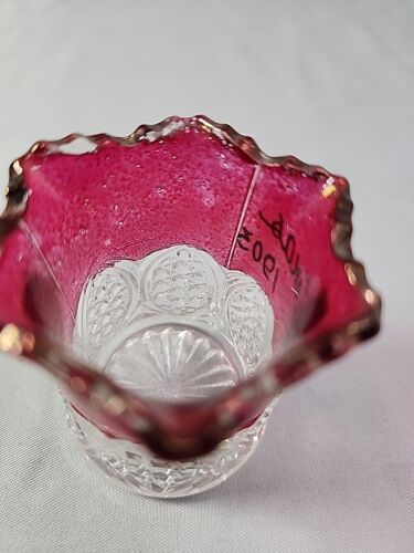 Weihnachten 1903 Karneval Souvenir Preiselbeere Glas Daumenabdruck Zahnstocher Halter - Bild 4 von 9