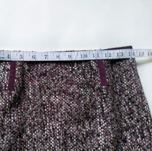 Talbots Tweed Pencil Skirt 4P Petites Lined Fringe Maroon Office Work Wear - Picture 5 of 7