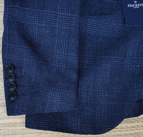 Hackett Hopsack check blazer partially lined - poly, wool, viscose & linen mix - Picture 4 of 14