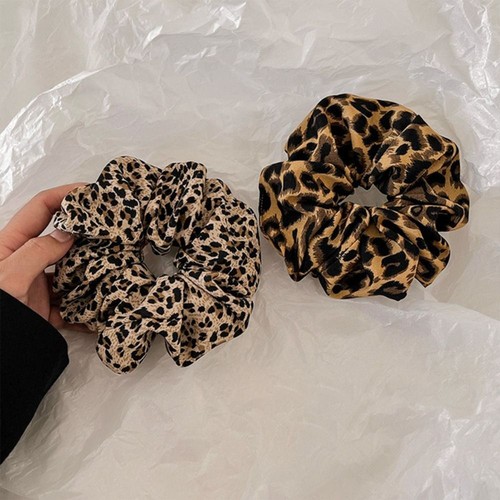 Vintage Leopard Print Scrunchies Fabric Hair Rope Hair Accessories - Picture 4 of 9