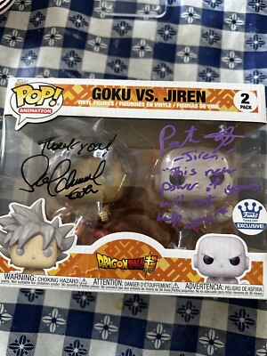 funko pop Autographed By Sean Schemmel And Patrick Seitz Goku Vs jiren
