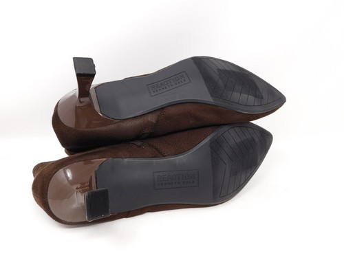 Kenneth Cole Reaction Women's Booties Bexx Brown Zipper Kitten Heel Boots 8.5 - 第 7/8 張圖片