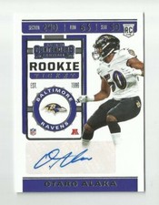 2019 CONTENDERS RC ROOKIE TICKET OTARO ALAKA AUTO #282 BALTIMORE RAVENS