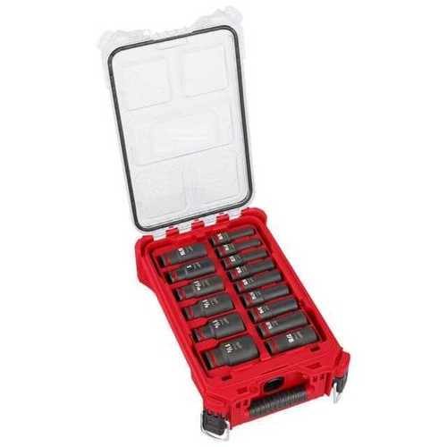 Milwaukee 49-66-6802 1/2" Drive 15 Piece SAE Deep PACKOUT Impact Socket Set - Picture 1 of 1