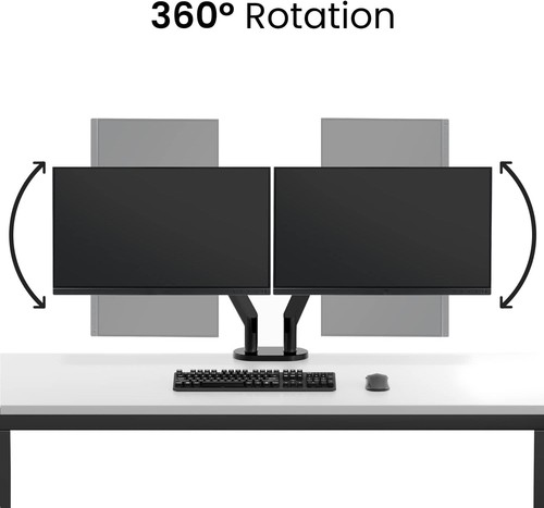 Support VESA double moniteur 14-35" acier allié noir avec inclinaison et pivotant - Photo 7/10