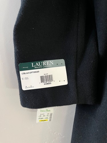 Ralph Lauren 44R Wool Blend Coat Long Mens Long Black Overcoat New NWT - Picture 6 of 8