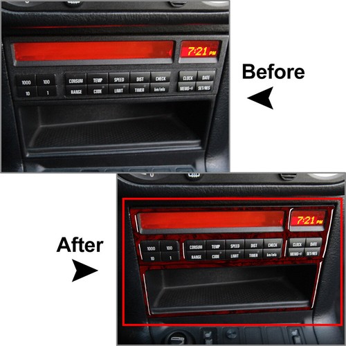 Red Wood Grain Console Radio CD Panel Cover Trim For BMW 3 Series E36 1991-1999 - Picture 7 of 9
