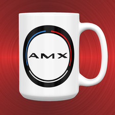 Insignia AMC American Motors AMX de colección logotipo emblema GRANDE 15 oz. TAZA DE CERÁMICA Auto