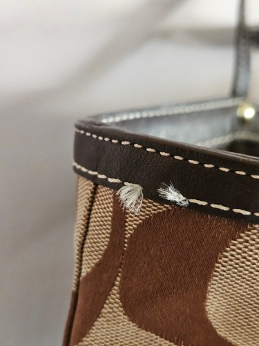 Borsa Coach vintage tote bag jacquard firma n. D06K-10125 marrone cachi - Foto 12 di 24
