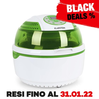 Klarstein Friggitrice Senza Olio Low Fat Forno Alogeno Aria Calda Digitale  Verde | eBay