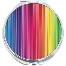 Rainbow Stripes Compact with Mirrors - Perfect for your Pocket or Purse