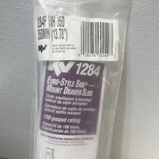 Euro-Style SIDE MOUNT DRAWER SLIDE 13.78”Knape & Vogt 1284P WH 350 100lb rating