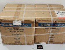 *NEW* [50] Uline S-15374W-3X Snap Front Lab Coat w/ No Pockets White + Warranty!