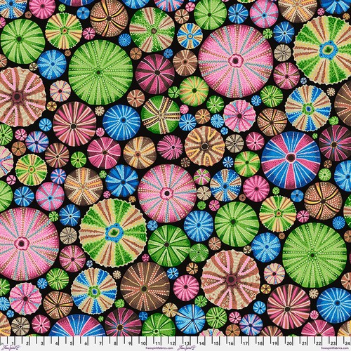 NEW! KAFFE FASSETT PHILIP JACOBS URCHIN PJ125 IN MULTI COTTON FABRIC HALF YARD - Picture 2 of 2