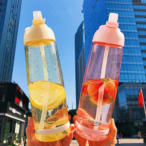 1L Sports Water Bottle Gym Travel Drinking Leakproof Bottle with Straw Bpa Free - Picture 4 of 14