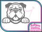 Dog Y Peeking Bulldog Cute Vinyl Sticker Wall Poster Room Home Laptop Car Decal