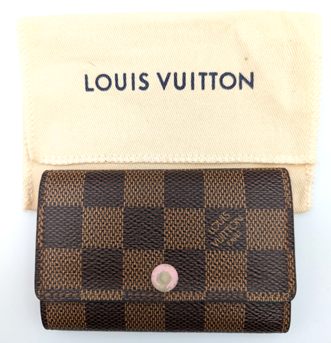 LOUIS VUITTON Key Case Damier Ebene Rose Ballerine Multicles6 N41624 Authentic