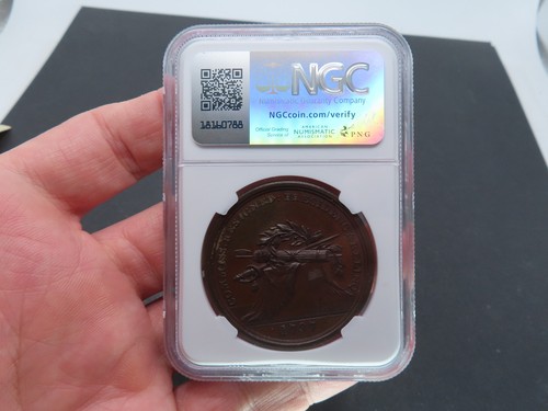 c. 1805 George Washington Sansom Medal, GW-58 Bronze, NGC AU-58 BN - Picture 4 of 6