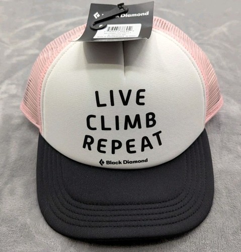 Black Diamond Trucker Hat Cap SnapBack White Pink Foam Retro Climbing Skiing