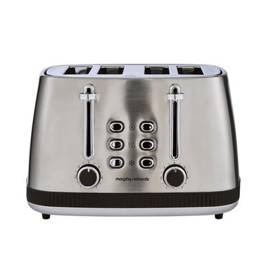 Morphy Richards Mexborough 4-Scheiben-Toaster, Edelstahl, Medium, schwarz 