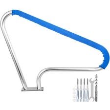 Uimoso Stainless Steel Pool Handrail 48" x 32" with Grip Cover for Safe Entry