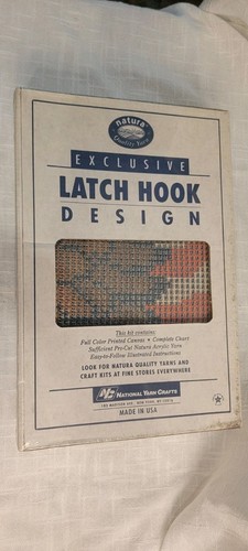 NIB Soaring Eagle Latch Hook Rug Kit American Flag Bucilla Vintage Not Opened - Picture 6 of 7