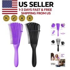 2-Piece Afro Hair Detangler Comb Set for Textured 3A to 4C Hair - Black, Purple