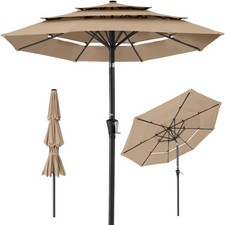 Best Choice Products Umbrella w/ Tilt Adjustment Crank - 10ft, 3-Tier