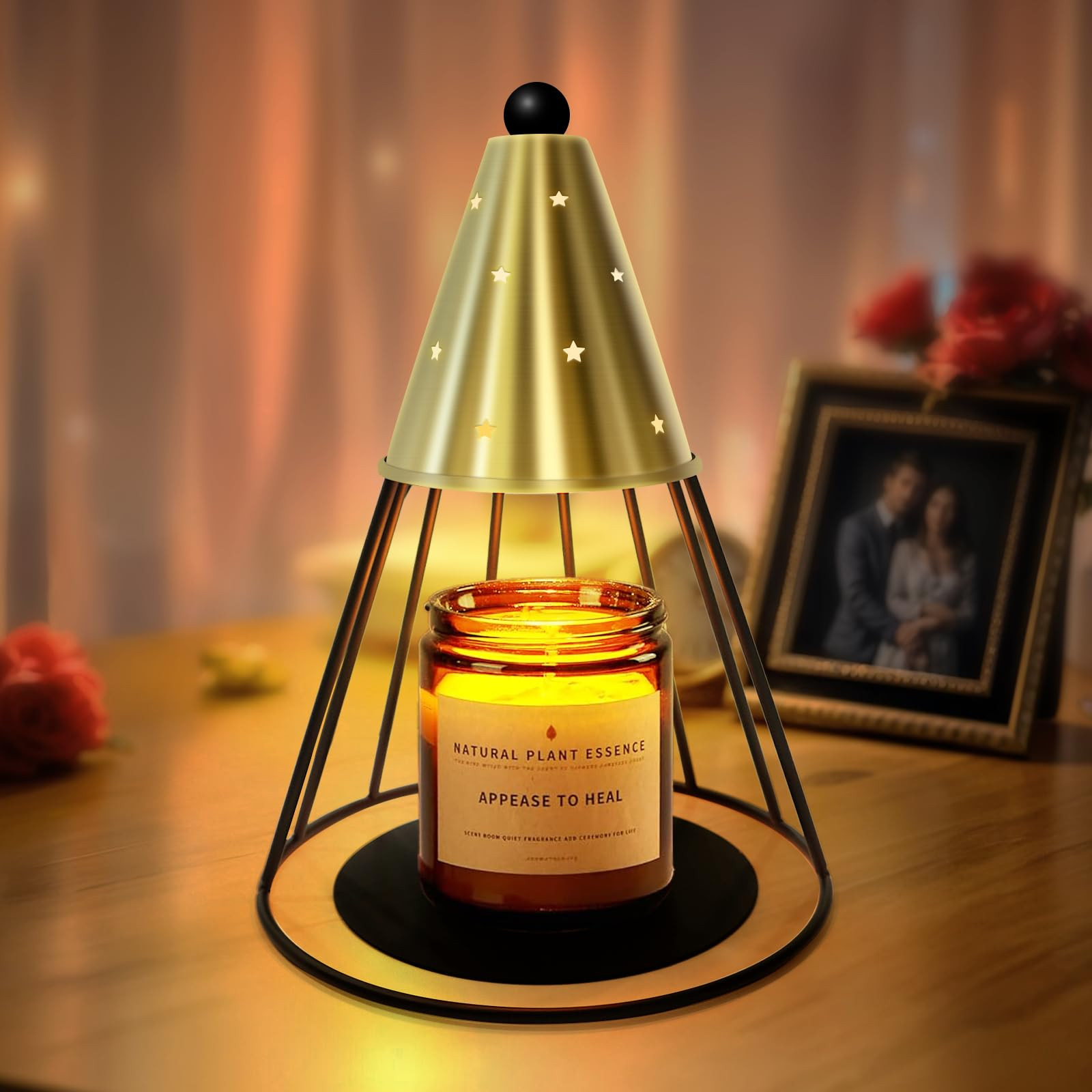 Romantic Dimmable Candle Warmer Lamp with Timer & Adjustable Height for Valentine’s Day Gifting-image