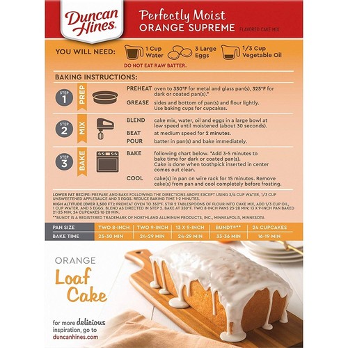 Duncan Hines Signature perfekt feuchte Orange Supreme Kuchenmischung 15,25 oz (6er Pack) - Bild 10 von 14