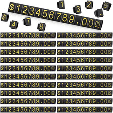 50 Sets Price Display Cube Number Letter Price Tag Cube Blocks Adjustable Dollar